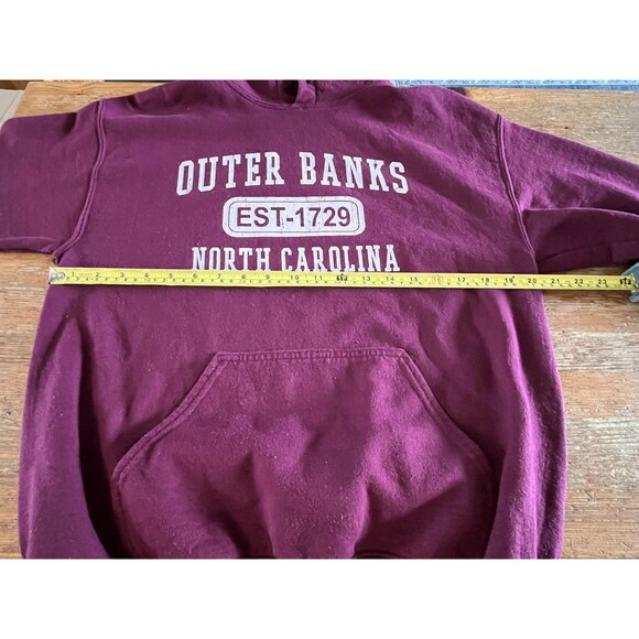 Outer Banks Hoodie Sweatshirt Adult Medium Gildan North Carolina NC OBX Maroon - Picture 7 of 9
